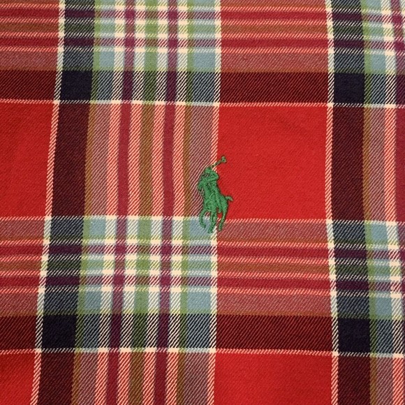 Ralph Lauren Men Blake Red Multicolor Plaid Button Shirt Pony Long Sleeve Large - Picture 5 of 9